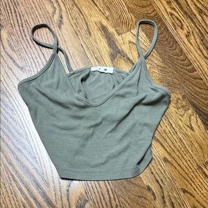 Joah Brown Olive Ribbed Camisole